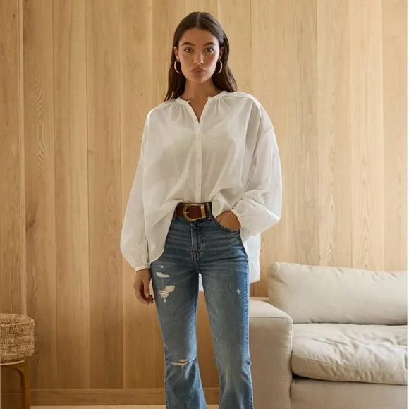 NWT AE77 American Eagle Premium Button Down Blouse - Picture 3 of 12